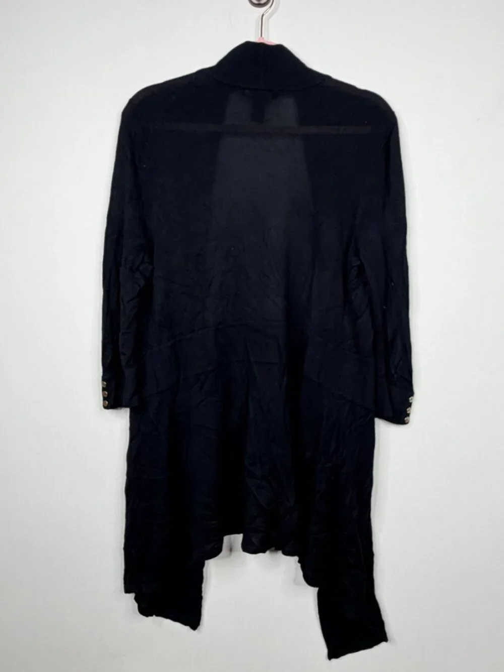 White House Black Market Open-Front Cardigan Duster Black Medium #A3958